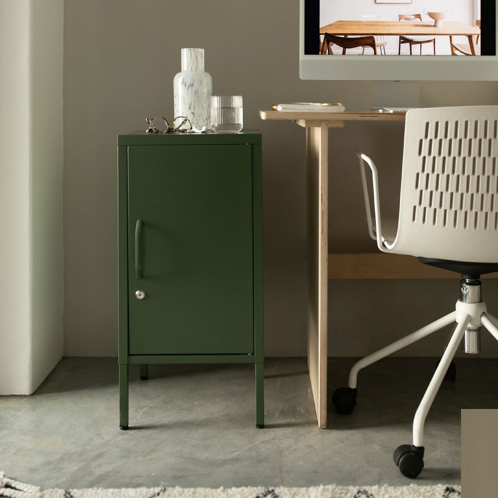 Sugar Cube Side Table - Dark Olive