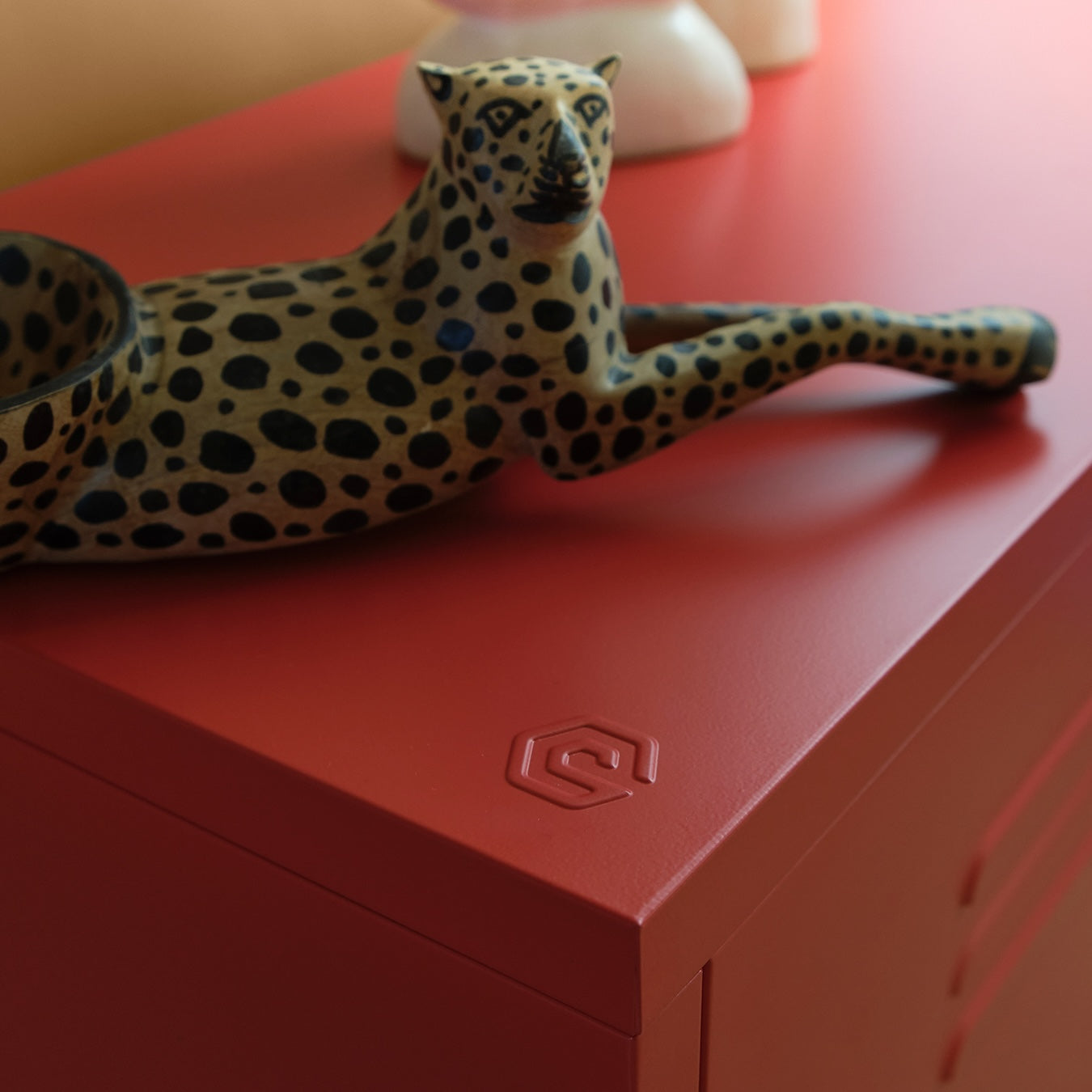 Sugar Cube Cabinet - Red Polka